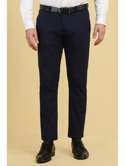 Allen Solly - Men Navy Blue Slim Fit Solid Formal Trouser