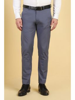 Allen Solly - Men Grey Crop Fit Solid Formal Trouser