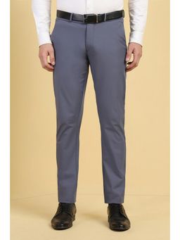 Allen Solly - Men Grey Slim Fit Solid Formal Trouser