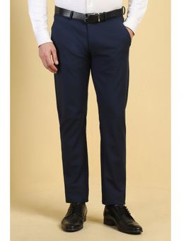 Allen Solly - Men Navy Blue Slim Fit Solid Formal Trouser
