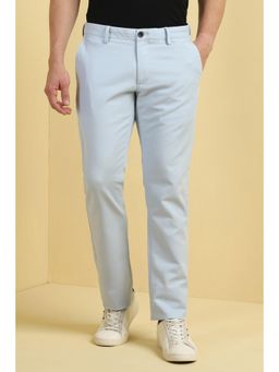Allen Solly - Men Light Blue Slim Fit Solid Casual Trouser