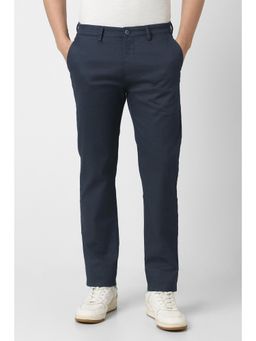 Peter England - Men Blue Print Super Slim Fit Trouser