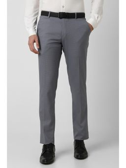 Peter England - Men Grey Print Slim Fit Trouser