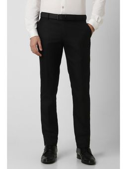 Peter England - Men Black Check Slim Fit Trouser