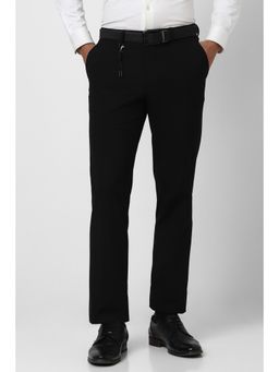 Van Heusen - Men Black Solid Slim Fit Trouser