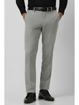 Van Heusen - Men Grey Textured Slim Fit Trouser