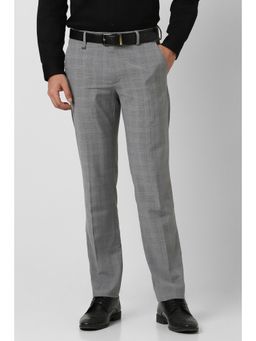 Van Heusen - Men Grey Check Slim Fit Trouser