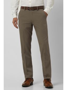 Van Heusen - Men Brown Solid Slim Fit Trouser