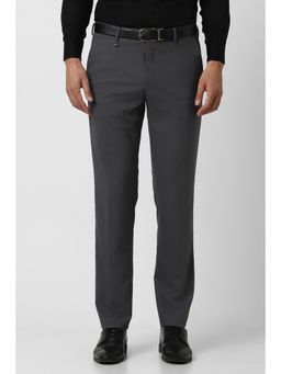 Van Heusen - Men Grey Textured Regular Fit Trouser
