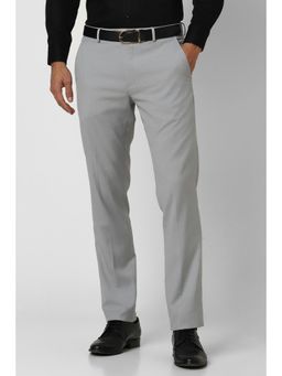 Van Heusen - Men Grey Solid Slim Fit Trouser