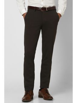 Van Heusen - Men Brown Textured Ultra Slim Fit Trouser