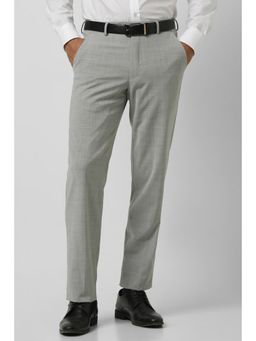 Van Heusen - Men Grey Textured Regular Fit Trouser