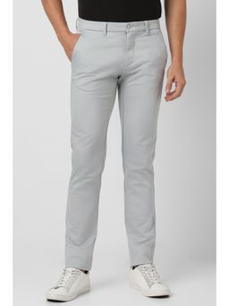 Van Heusen - Men Grey Textured Slim Fit Chinos