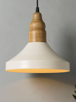 Homesake - Parker Metal Wood Pendant Light White Step