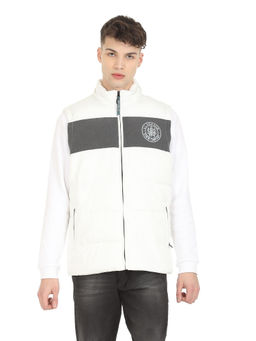 U.S. POLO ASSN. - Men Ecru High Neck Sleeveless Detachable Hood Jacket