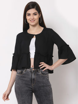 Style Quotient - Black Solid Shrug