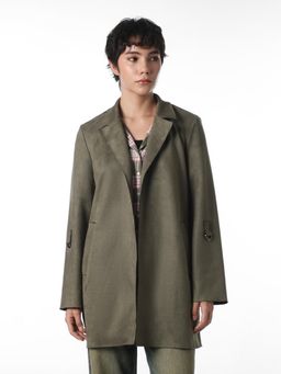 ONLY - Women Olive Solid Regular Fit Winter Coat