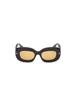 Tom Ford - Black Acetate Full Rim Rectangle Women Sunglass FT1345 50 01E (50)