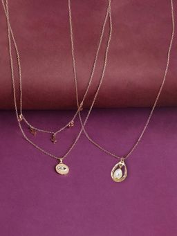 Zaveri Pearls - Set of 2 Gold Tone Contemporary Chains-ZPFK15102