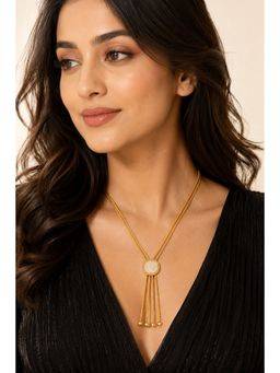 MAASHA - Gold-Toned Crystal Tassel Pendant Necklace
