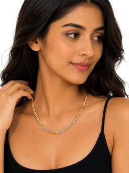 MAASHA - Gold and Silver Dual-Tone Twisted Chain Necklace