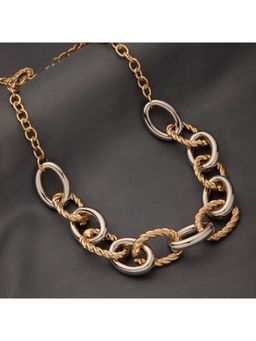 MAASHA - Contemporary Gold and Silver Chain Link Collar Necklace