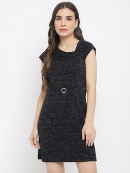 Latin Quarters - Women Black Cap Polyester Dress