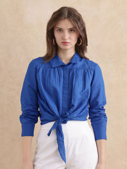 RAREISM - Janima Blue Regular Cropped Shirt