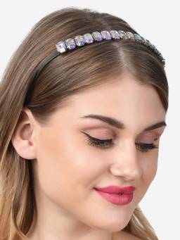 Zaveri Pearls - Multicolor Dazzling Stones Embellished Contemporary Hairband-ZPFK14586