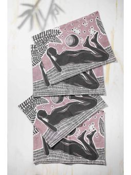 Freedom Tree - Silent Night Cotton Flex Whisper Pink Print & Pattern Table Mats - Set Of 4