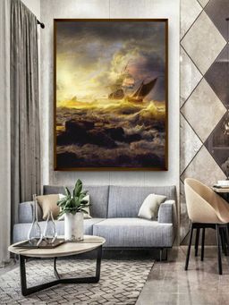 The Art House - Yellow Grey Abstract Painting Wall Art