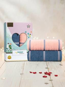 MYTRIDENT - His and Her Bath Towels Large Size, 500 GSM,Bath towels Candy and Floss (Pack of 2)