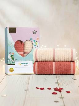 MYTRIDENT - His and Her Bath Towels Large Size, 500 GSM,Bath towels Sugar and Spice (Pack of 2)