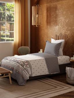 MYTRIDENT - Bedsheet for Single Bed, 144 Tc, 100% Cotton