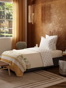 MYTRIDENT - Bedsheet for Single Bed, 144 Tc, 100% Cotton