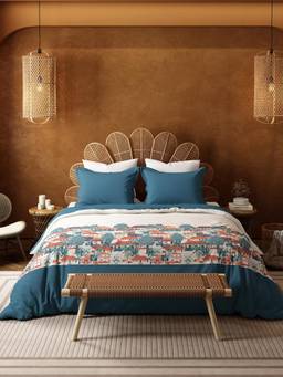 MYTRIDENT - Bedsheet for Double Bed King Size, 144 Tc 100% Cotton