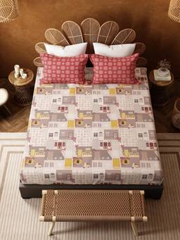MYTRIDENT - Bedsheet for Double Bed King Size, 144 Tc 100% Cotton
