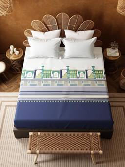 MYTRIDENT - Bedsheet for Double Bed King Size, 144 Tc 100% Cotton