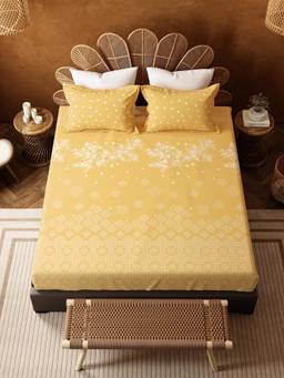 MYTRIDENT - Bedsheet for Double Bed King Size, 144 Tc 100% Cotton
