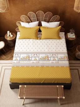 MYTRIDENT - Bedsheet for Double Bed King Size, 144 Tc 100% Cotton