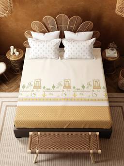 MYTRIDENT - Bedsheet for Double Bed King Size, 144 Tc 100% Cotton