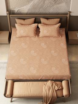 MYTRIDENT - Bedsheet for Double Bed King Size, 144 Tc, 100% Cotton