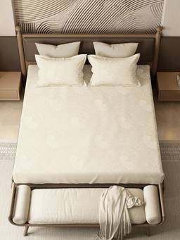 MYTRIDENT - Bedsheet for Double Bed King Size, 144 Tc, 100% Cotton