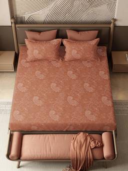 MYTRIDENT - Bedsheet for Double Bed King Size, 144 Tc, 100% Cotton