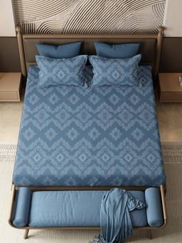 MYTRIDENT - Bedsheet for Double Bed King Size, 144 Tc, 100% Cotton
