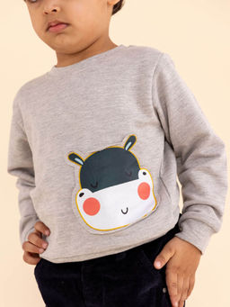 TIDY SLEEP - Grey Tutu Hippo Sweatshirt