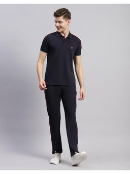 Monte Carlo - Men's Solid Navy Blue Polo Neck Half Sleeve Regular T-Shirt & Pant (Set of 2)