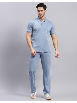 Monte Carlo - Men's Blue Solid Polo Collar Half Sleeve Regular Fit T-Shirt & Pant (Set of 2)