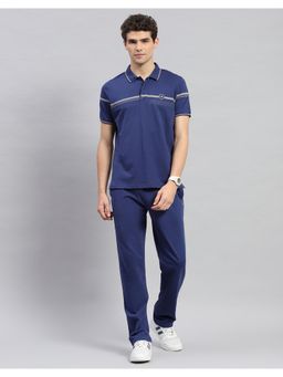 Monte Carlo - Men's Blue Solid Half Sleeve Regular Fit T-Shirt & Pant (Set of 2)
