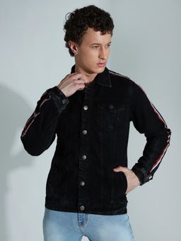 High Star - Spread Collar Long Sleeves Cotton Denim Jacket